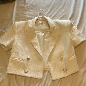 Vici Collection Cropped Tweed Blazer